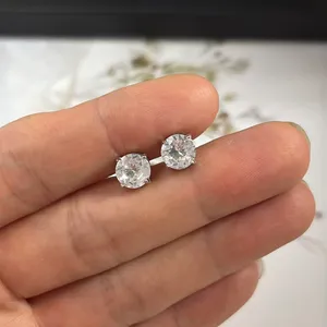 8mm CZ Stud Earrings for Men Women Streetwear Punk Hip Hop Unisex Style thumbnail 5