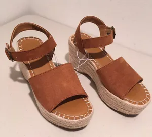 Espadrille Sandals, Size 11 Brown thumbnail 1