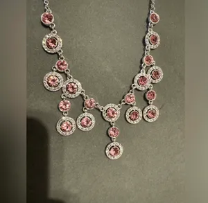 Monet Silver Tone Rhinestone Statement Necklace thumbnail 3
