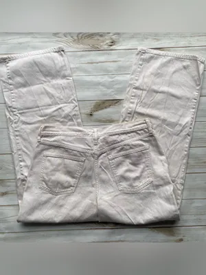 Universal Thread relaxed wide leg 100% cotton putty colored denim jeans 14 32 thumbnail 4