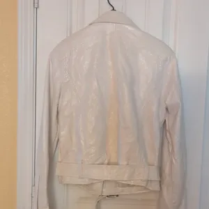 Silence & Noise White Faux Leather Biker Jacket Size M thumbnail 6