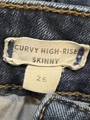 MADEWELL Women’s Curvy High Rise Skinny Blue Denim Jeans 26 thumbnail 8