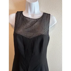 L'AGENCE Intermix Dress 4 Black Mesh Sequin V-Back Sheath Cocktail‎ LBD thumbnail 9