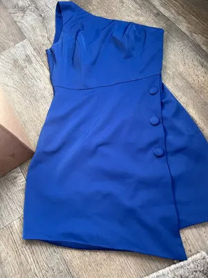 NBD Tere One Shoulder Mini Dress Bright Cobalt Blue Cocktail size XS thumbnail 6
