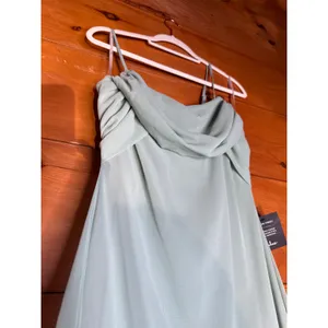 NWT Lulus Jelena Sage Pleated Sleeveless Maxi Dress Bridesmaid Gala Banquet Sz S thumbnail 4