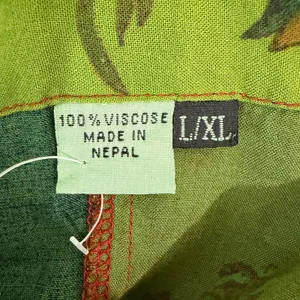 Dungarees L/XL Overalls Green Floral Patchwork Viscose Boho Hippie Stretch Artsy thumbnail 9