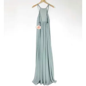 Show Me Your Mumu SMYM Amanda halter maxi dress in Silver Sage Green NEW SMALL thumbnail 4