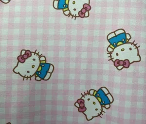 | Checkered Hello Kitty Print Button Down Pajama Top Medium thumbnail 7