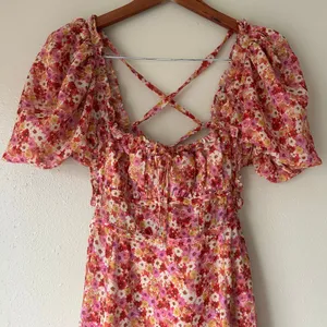 For Love and Lemons Pink Floral Midi Dress Size Small thumbnail 7