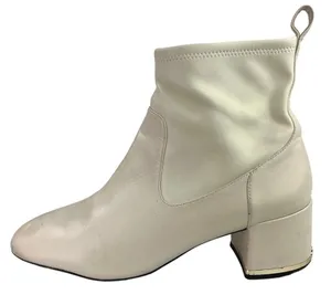 Coach Nala Chalk White Leather Zip Up Block Heel Western Ankle Boots Booties 10 thumbnail 1