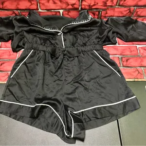 Victorias Secret Elegant Black Romper Satin size S thumbnail 11