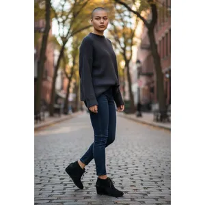 TOMS‎ Women's Desert Wedge Black Lace-Up Ankle Booties Black US 9 Suede thumbnail 8