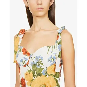 Reformation Niara Floral Print Crepe Mini Dress Size 8 Cottage Romantic Coquette thumbnail 10