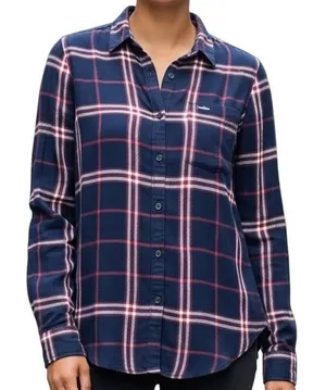 Abercrombie & Fitch Womens Soft Flannel Shirt Blue Red Plaid Long Sleeve XS‎ thumbnail 1