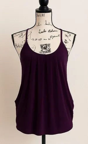 R Jean Purple Crochet Back Tank Top | Juniors Size Large | Flowy Sleeveless Blou thumbnail 1