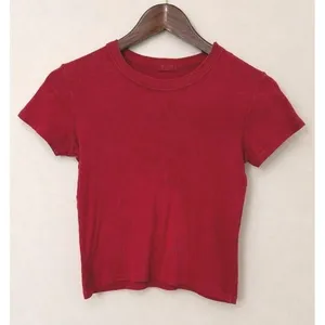 John Galt Brandy Melville Red Heathered Baby Tee Short Sleeve Crop Top One Size thumbnail 1