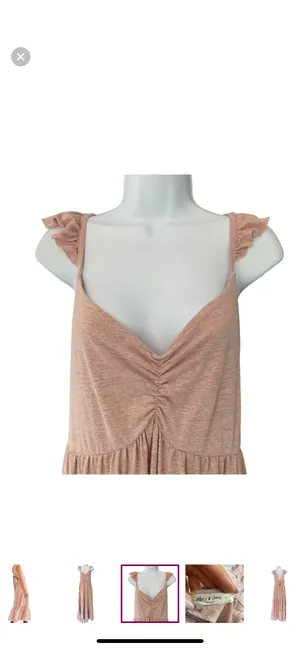 Heather Pink Soft Cotton Sweetheart Boho Maxi Dress thumbnail 10