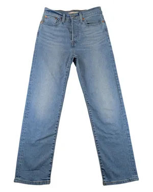 Levis Wedgie Straight High Rise Button Fly Blue Denim Jeans 28x28 34964-0263 thumbnail 1