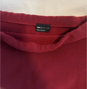 ASOS burgundy ribbed mini skirt thumbnail 7