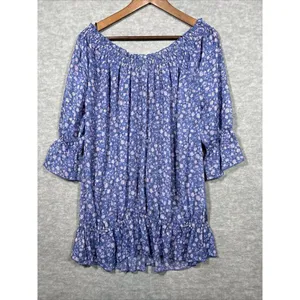 Free People Shirt Sz M Floral‎ Embroidered Cottage Peasant Boho Floral thumbnail 7