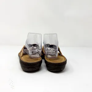 Ugg Lani Criss Cross Strap Leather Wedge Sandals Brown Size 8 thumbnail 5