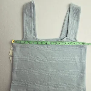 Anthropologie -1629 Daily Practice NWT Sky Blue Ribbed Square Neck Tank Top Sz M thumbnail 7