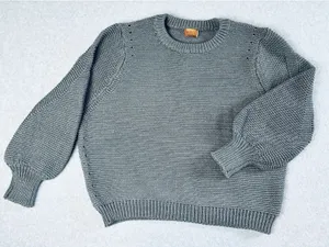 Women’s Poll Grey‎ Chunky Pullover Knit Sweater Oversized Medium Large thumbnail 1