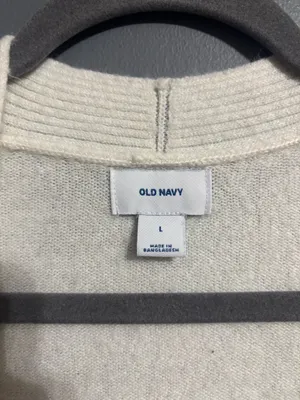Old navy white soft open front cardigan size large  thumbnail 3