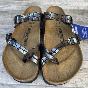 Birkenstock Mayari Microfiber Gator Gleam Copper Sandal Women Size New thumbnail 5