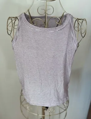 American Eagle Soft & Sexy Striped Muscle Tank Top Large Purple thumbnail 1