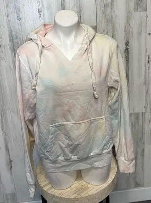 Southern Spirit Pastel Tie Dye V Neck Hoodie Sweatshirt Womens Large Pullover thumbnail 1