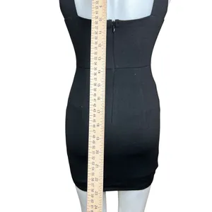 Design Lab by Lord & Taylor Black Sequin Geometric Bodycon Mini Dress Sz S thumbnail 7
