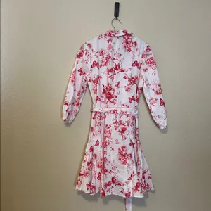 Cynthia Steffe Shirt Dress White Red Floral ‎ Butterfly Print Size Small thumbnail 6