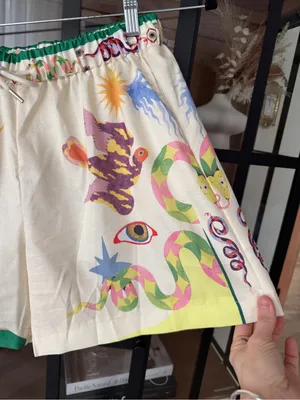 Amazon seeker print shorts high rise colorful horse snake celestial drawstring thumbnail 4