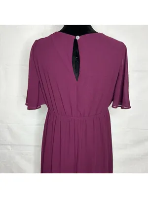 Show Me Your Mumu Emily Empire Merlot Purple Maroon Chiffon Maxi Dress Sz XL thumbnail 11