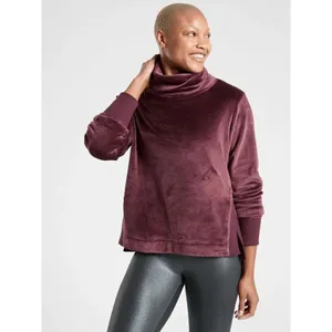 Athleta Double Cozy Karma Funnel Neck Burgundy Boxy Fit Medium thumbnail 9
