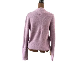 Anthropologie Moth Women’s Sweater Small Lilac Knit Tie Front V Neck Pullover thumbnail 3