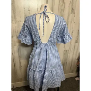 Blue flare dress Blue thumbnail 3