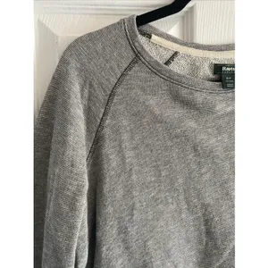 Roots Canada Raglan Micro‎ Stripe Sweatshirt Womens Size S Grey Pullover Cotton thumbnail 3