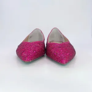 Betsey Johnson SB-Jude Ballet Flats 8.5 Pink Rhinestone Pointed Toe Wedding NWOB thumbnail 5