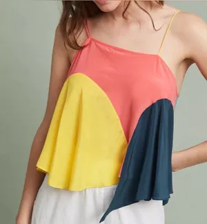 Anthropologie 🆕Lilka By 100% Silk Vista Colourblocked Cami Top M🆕 thumbnail 1