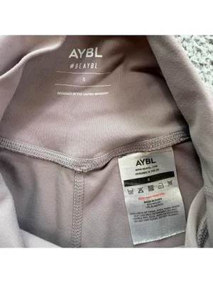 AYBL Taupe High Waisted Biker Shorts Womens S Gym Activewear Minimalist Fitness thumbnail 4