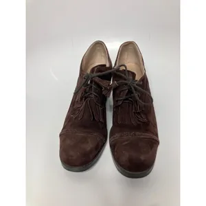 J. Jill Heeled Oxfords Womens 8.5 Brown Good Suede Kiltie Tassel Lace Up thumbnail 2