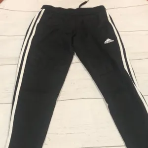 Adidas black track pants thumbnail 1