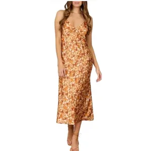 Park & Fifth Kingston Floral Print Satin Strappy Slip Dress Large NEW thumbnail 3
