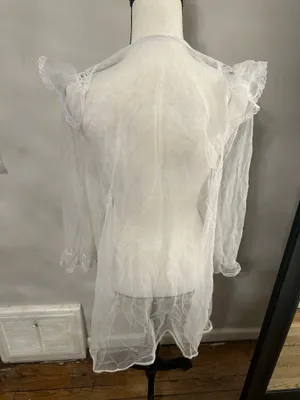 Fairy core white sheer lace top Size M thumbnail 4