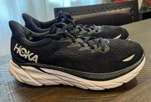 Hoka Clifton 8 black and white shoes size 8.5 B women thumbnail 1