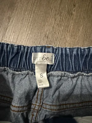 Handmade Just Be blue denim Jorts size S (super stretchy) thumbnail 5