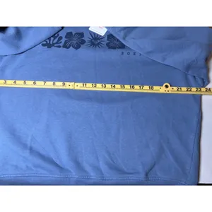 Roxy Blue Graphic Fleece Sweatshirt Women's S Coastal Surf Y2K Hibiscus thumbnail 7