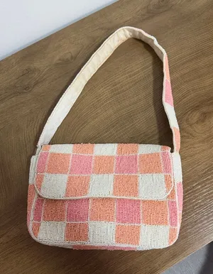 Altered state beaded bag Pink thumbnail 1